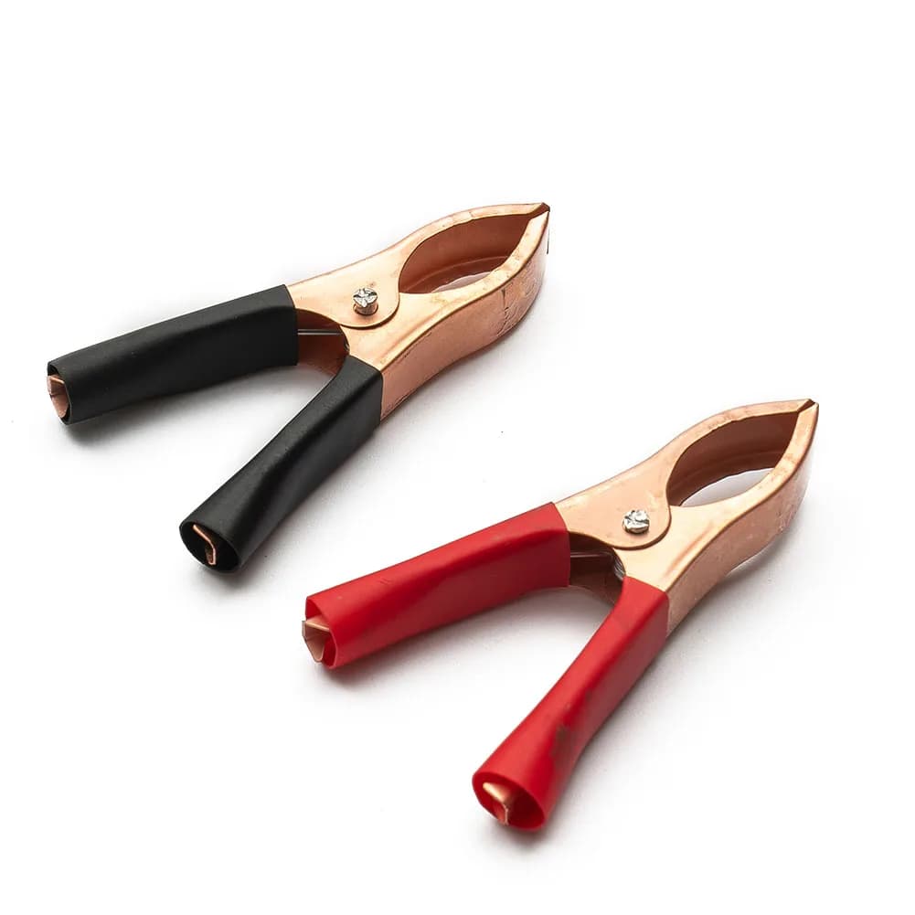 2pcs 30A 70mm Alligator-Clips Caravan Van Car Test Lead-Clips Crocodile Clip Red Black Aligator Clamps-Plug Power Connector