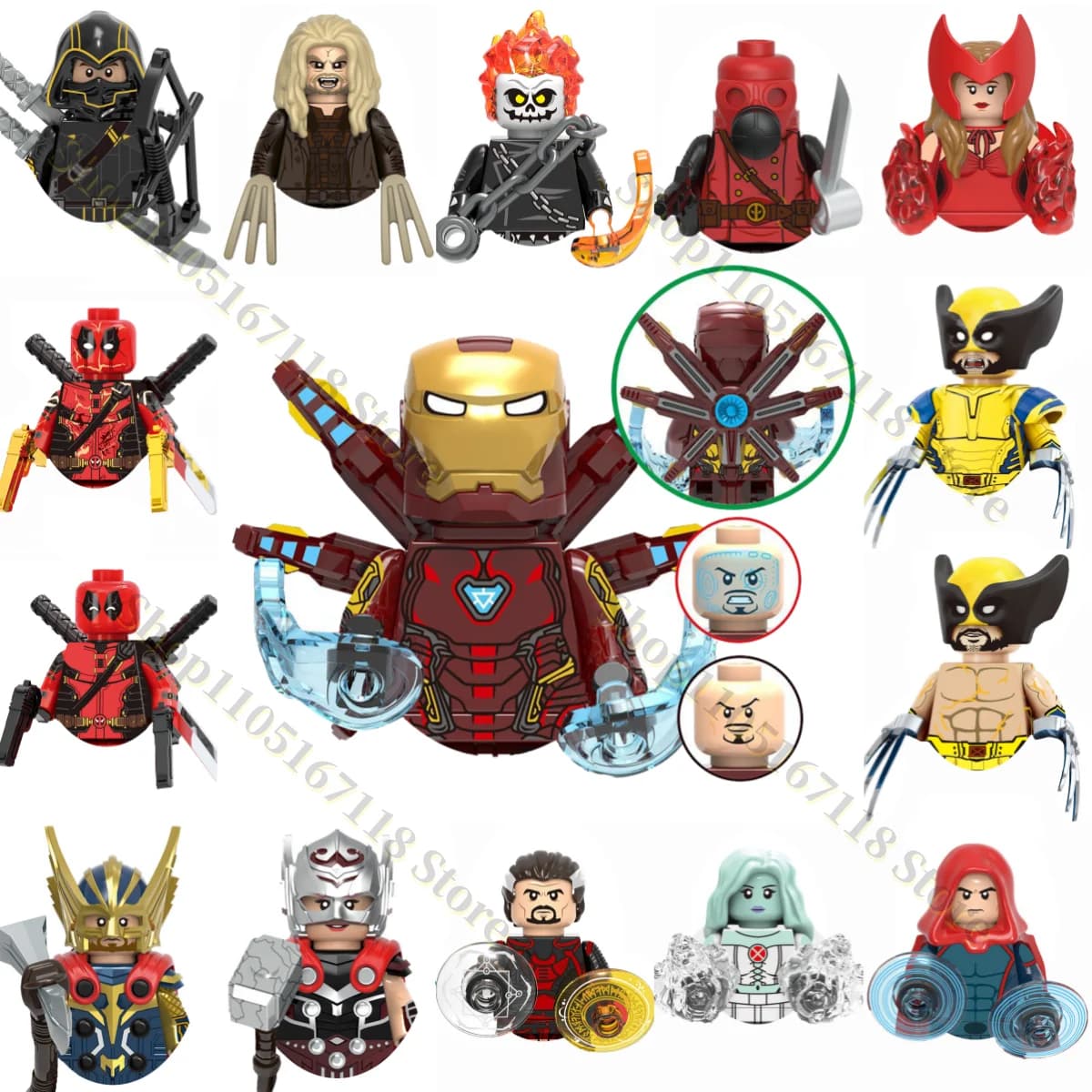 Marvel Building blocks Mini Action Figures Children's Party gifts Brick toys Thor Iron Man Wolverine Doctor Strange