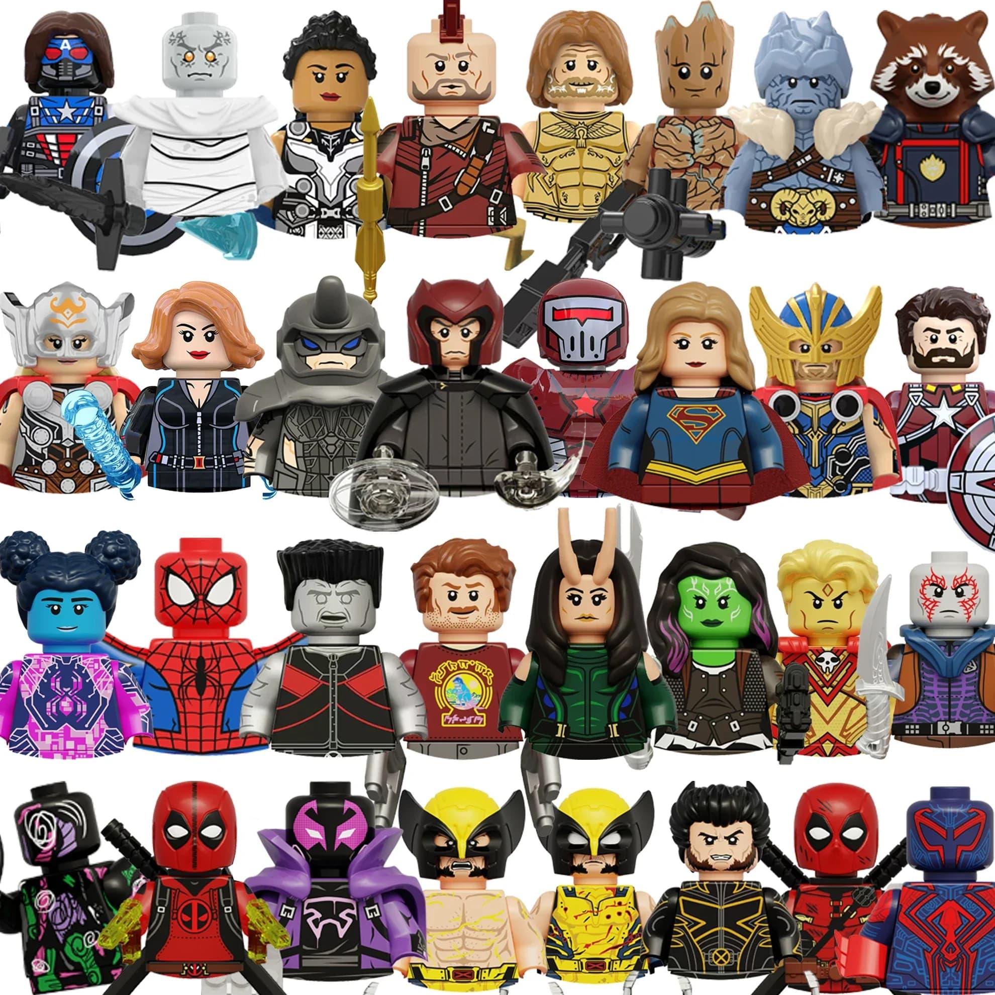 Marvel Captain America Magneto Deadpool Blocks Brick Mini Figure building blocks Hot toy children's party gift