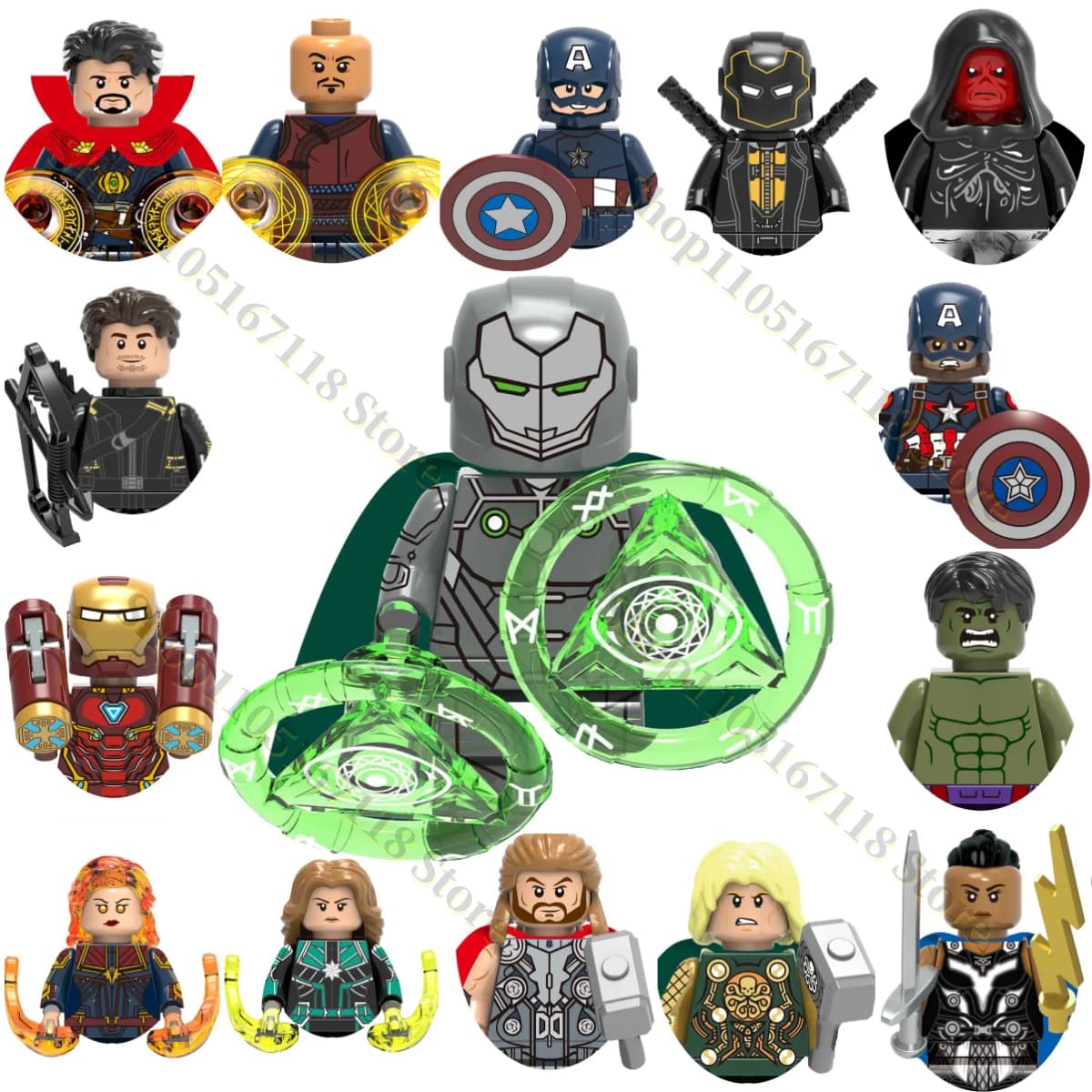 Marvel Building blocks Mini classic characters Children's party gift Brick toy Hawkeye Captain America Scream Thor