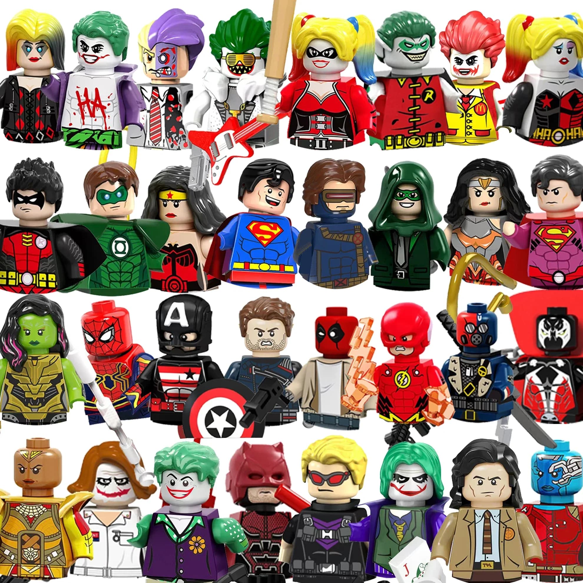 Marvel Spider-man Deadpool Joker Blocks Brick Mini Figure Building blocks Hot Toy Children's party gift